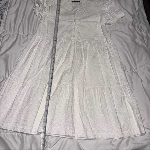 Brooks Brothers Cotton Eyelet Dress Size 6 Mini Cap Sleeve Tiered - Picture 4 of 8